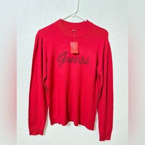 GUESS Sweater Rugby Red Size XXL